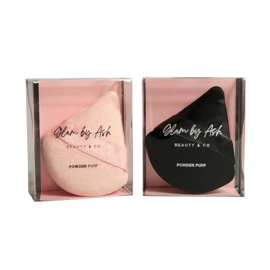 Velour Powder Puffs-- Set of 2 (Black or Pink)