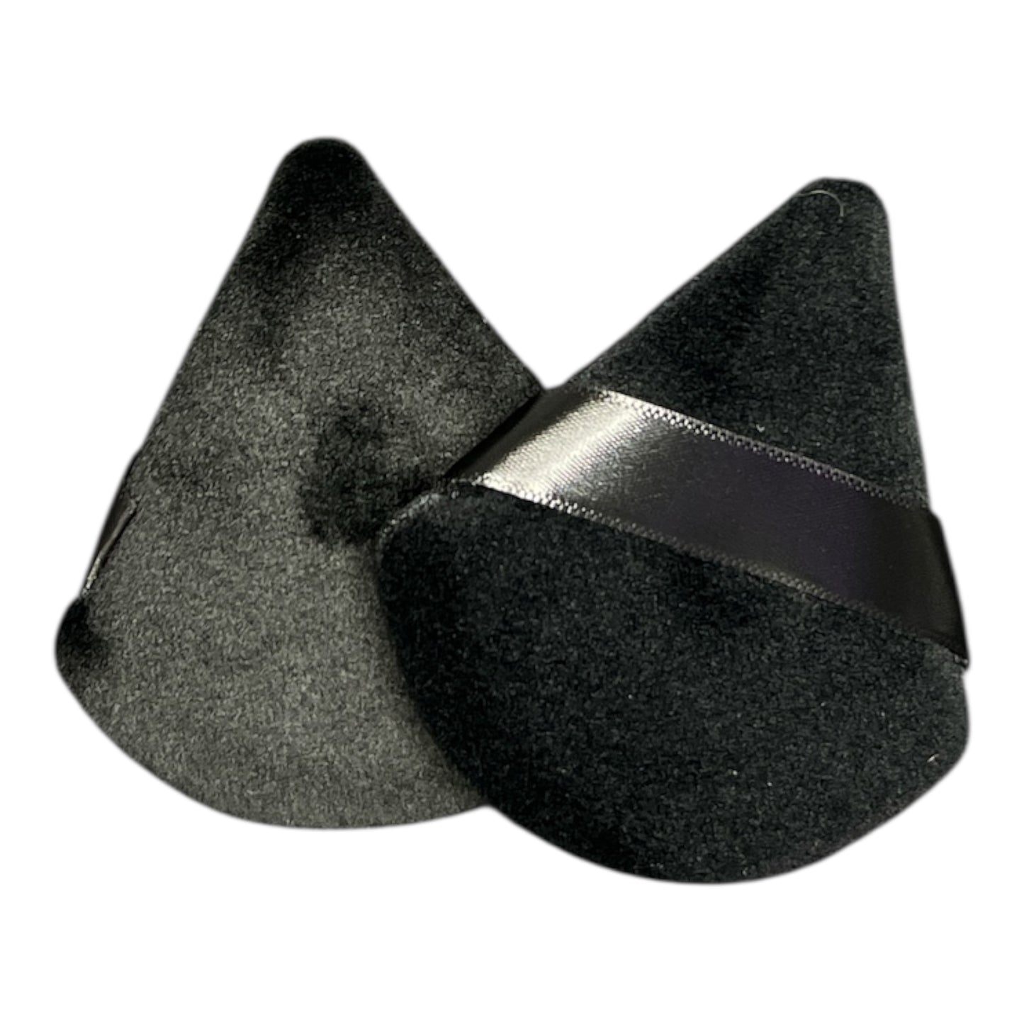Velour Powder Puffs-- Set of 2 (Black or Pink)